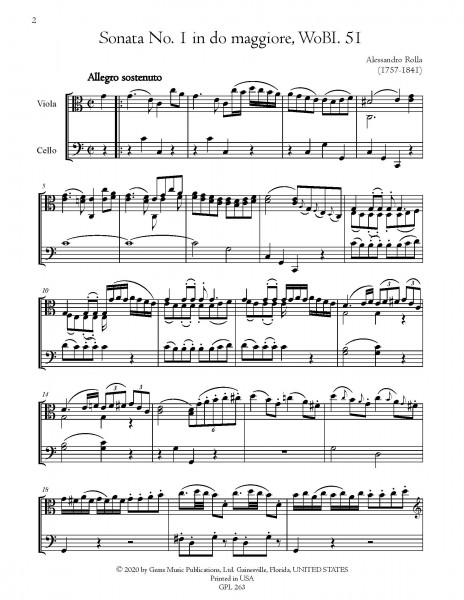 6 Sonates \"Parigine\" per viola e basso, WoBI. 51-55 & BI. 324 (for viola and cello)