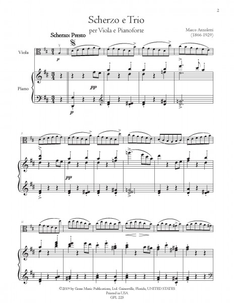 Scherzo e Trio for viola and piano