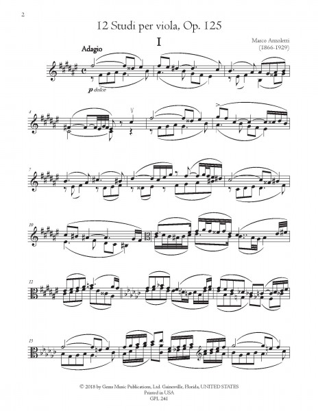 12 Studi, Op. 125 for viola solo