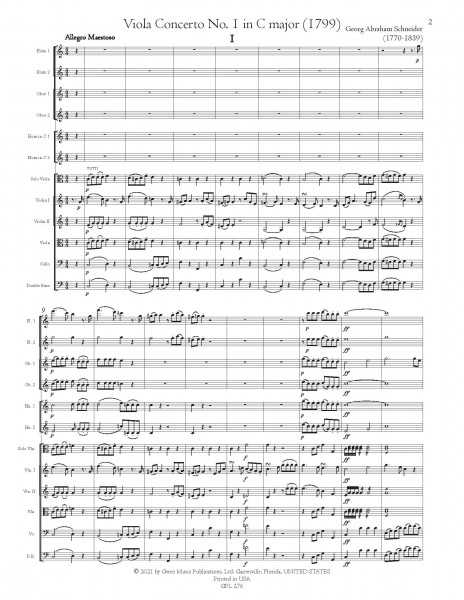 Viola Concerto No. 1 in C major (1799) [score and parts]
