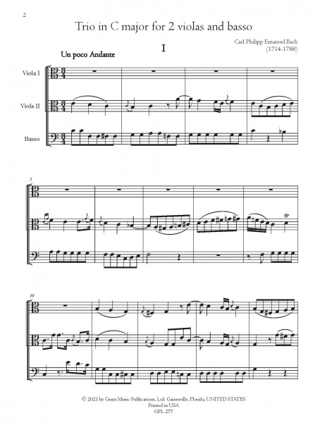 Trio in C major, HelB. 587 for 2 violas and bass
