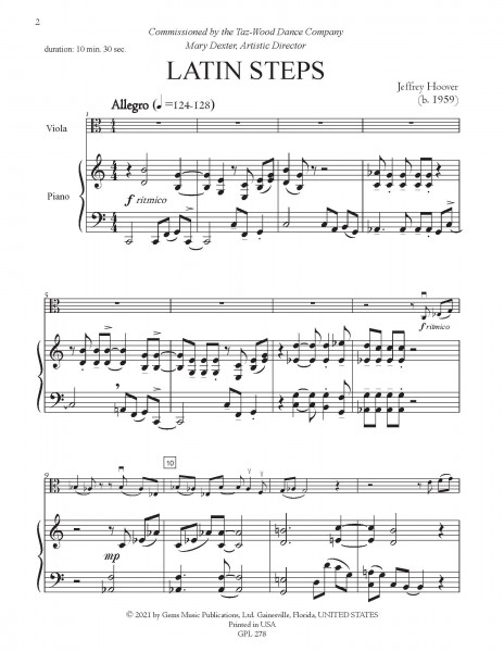 Latin Steps for viola and piano