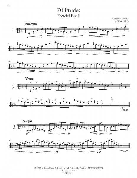 70 Etudes for Solo Viola