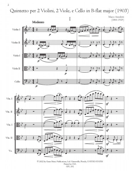 Viola Quintet No. 1 in B-flat major (1903)